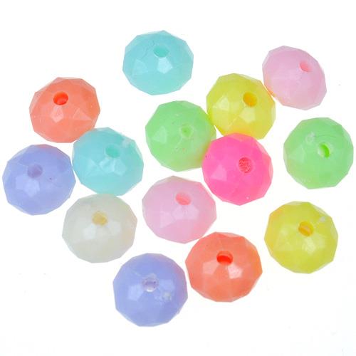 Miks koraliki oponki pastelowe 8mm / akrylowe / multikolor / 100szt-12974