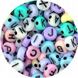 MIX koraliki literki / akrylowe / 6.5x3mm / 10,4g / 100szt
