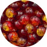 Koraliki crackle dwubarwne / szklane / żółto-czerwone / 8mm / 50szt