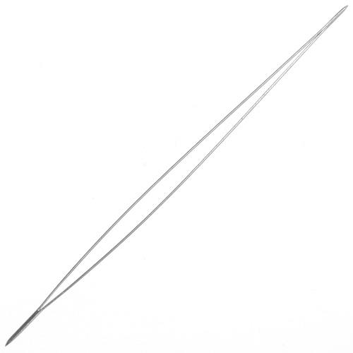 Igła do nawlekania koralików z dużym oczkiem / stop metalu / srebrny / 55x0.5mm / 1szt-11568