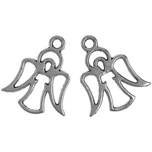 Zawieszka aniołek / metalowa / srebrna / 20x16.5x1mm / 10szt-12006