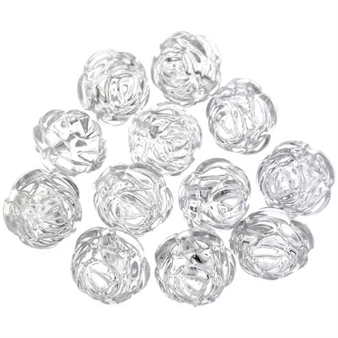 Koraliki róże różyczki / akrylowe / przezroczyste / 13x11mm / 10szt-13108