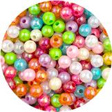 Miks koraliki kule opalizujące kulki / akylowe / 4mm / 5.6g / 200szt