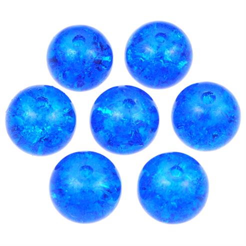 Koraliki spękane crackle / szklane / niebieskie / 8mm / 50szt-12723
