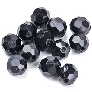 Koraliki fasetowane diamenciki / akrylowe / czarne / 6mm / 9.9g / 100szt-13137