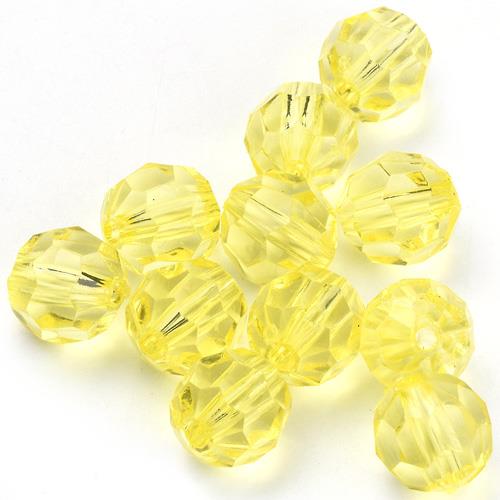 Koraliki fasetowane diamenciki / akrylowe / żółte / 6mm / 100szt-13146