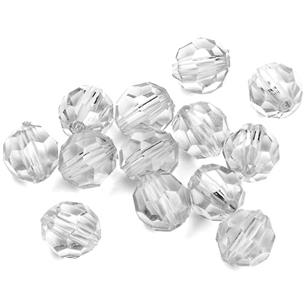 Koraliki fasetowane diamenciki / akrylowe / bezbarwne / 6mm / 10.0g / 100szt-13149