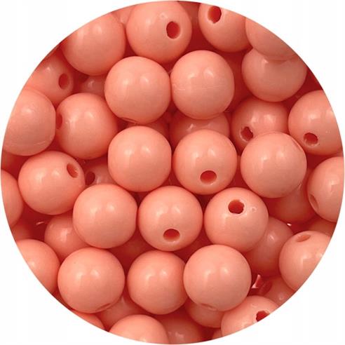 Koraliki kulki pastelowe / akrylowe / j.pomarańczowe / 8mm / 14,0g / 50szt-12623