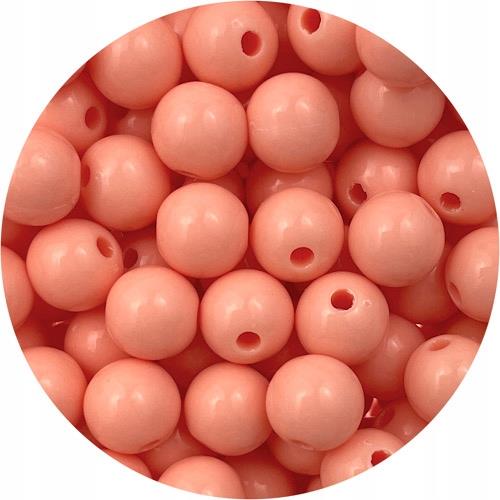 Koraliki kulki pastelowe / akrylowe / j.pomarańczowe / 8mm / 14,0g / 50szt-12623