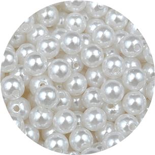Koraliki kulki perełki perły / akrylowe / białe / 8mm / 12,4g / 50szt-11240