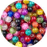 MIX koraliki crackle kulki / szklane / 6mm / 29,2g / 100szt