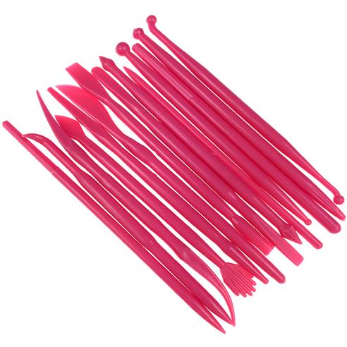 Patyczki szpatułki do modelowania / plastikowe / 108-123x3.3-9.5mm / 14szt / 1kpl-12119