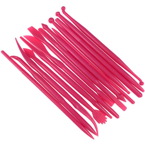 Patyczki szpatułki do modelowania / plastikowe / 108-123x3.3-9.5mm / 14szt / 1kpl-12119