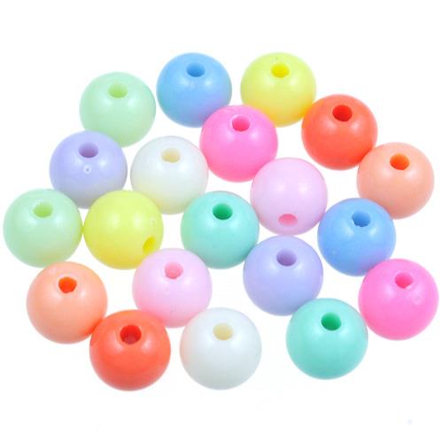 Miks koraliki kulki pastelowe / akrylowe / 8mm / 27,0g / 100szt-7972