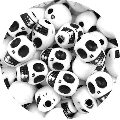 Koraliki przekładki czaszka czaszki / akrylowe / 10x9mm / 20szt-13172