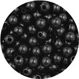 Koraliki kulki gładkie / akrylowe / 6mm / czarne / 10.5g / 100szt