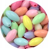 Mix koraliki owalne / akrylowe / multikolor / 14x7mm / 21.6g / 50szt