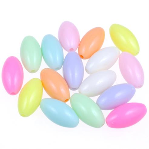 Mix koraliki owalne / akrylowe / multikolor / 14x7mm / 21.6g / 50szt-12975