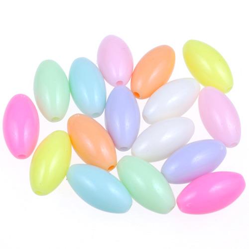 Mix koraliki owalne / akrylowe / multikolor / 14x7mm / 21.6g / 50szt-12975