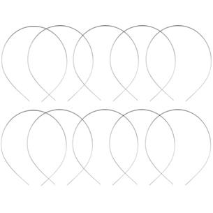 Baza opaski do włosów 120-125mm / metalowa / srebrna / 10szt-13249