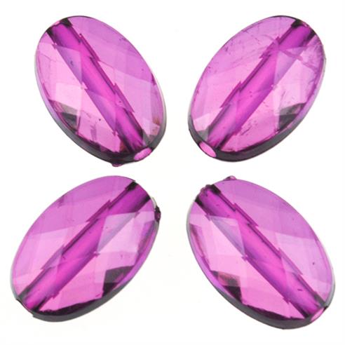 Koraliki owal szlifowane / akrylowe / fioletowe / 14mm / 20szt-6288