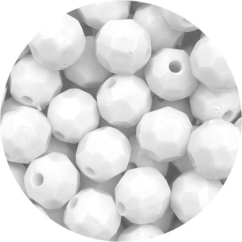 Koraliki kulki szlifowane / akrylowe / białe / 8mm / 26.1g / 100szt-13180