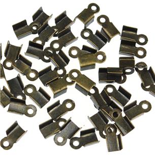 Zaciski końcówki do sznurków rzemieni / metalowe / brązowe / 6x3mm / 150szt / 6.0g-7118