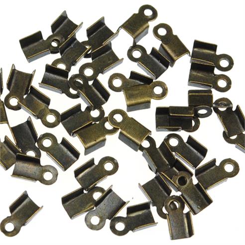 Zaciski końcówki do sznurków rzemieni / metalowe / brązowe / 6x3mm / 150szt / 6.0g-7118