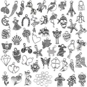 Zestaw zawieszki srebrne i ogniwa 100 elementów-13266