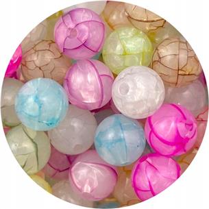 MIX koraliki crackle / akrylowe / multikolor / 10mm / 30szt-13267