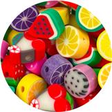 Mix koraliki z modeliny owoce / modelina / 7-12mm / 20szt