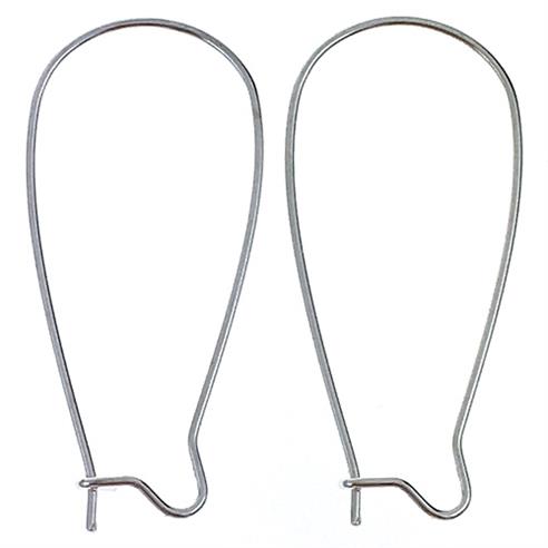 Bigle zamknięte olbrzymy / stop metalu / srebrny / 33x14mm / 4szt-12089