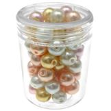 MIX zestaw koraliki szklane perełki 8mm 70szt w słoiczku