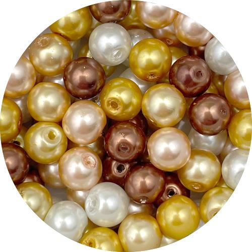 MIX zestaw koraliki szklane perełki 8mm 70szt w słoiczku-13281