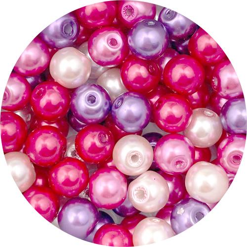 MIX zestaw koraliki szklane perełki 8mm 70szt w słoiczku-13289