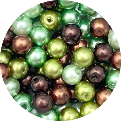 MIX zestaw koraliki szklane perełki 8mm 70szt w słoiczku-13272