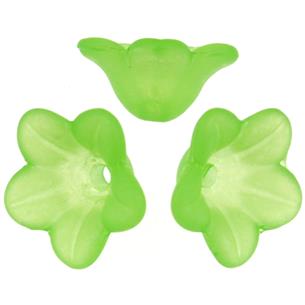 Koraliki kwiatki / akrylowe / zielone / 13x7mm / 25szt-6353