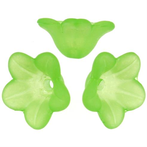 Koraliki kwiatki / akrylowe / zielone / 13x7mm / 25szt-6353