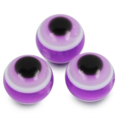 Koraliki oko proroka / akrylowe / fioletowe / 8mm / 30szt-5179