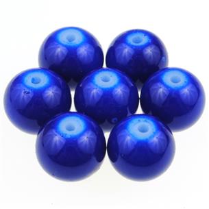 Koraliki kule powlekane / szklane / niebieskie, granatowe / 10mm / 20szt-6512