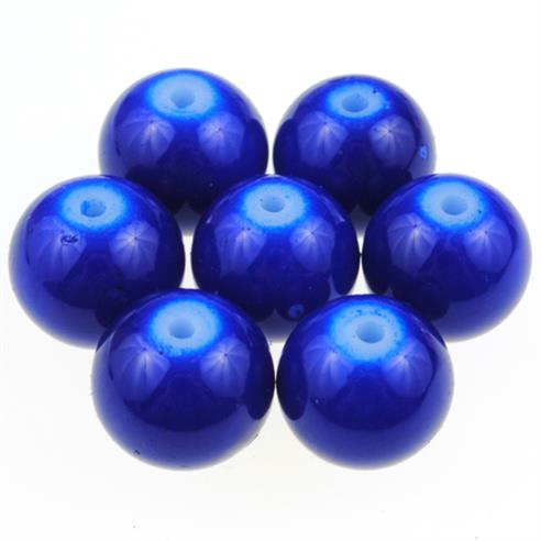 Koraliki kule powlekane / szklane / niebieskie, granatowe / 10mm / 20szt-6512
