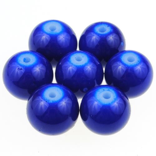 Koraliki kule powlekane / szklane / niebieskie, granatowe / 10mm / 20szt-6512