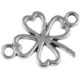 Łącznik koniczynka / stop metalu / srebrny / 15x12mm / 10szt-11542