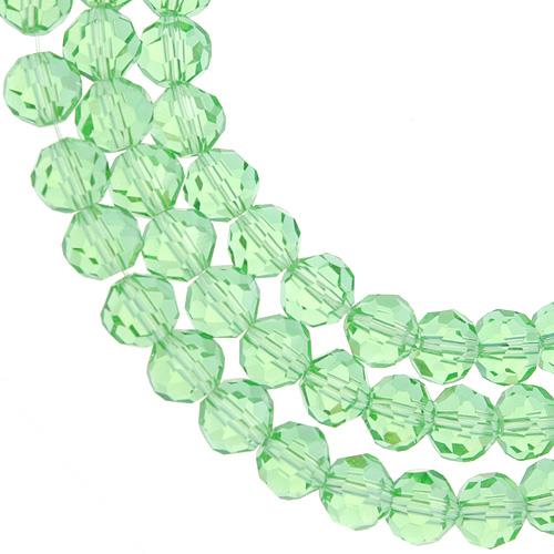 Koraliki fasetowane / szklane / zielone / 6x6mm / 20szt-8513