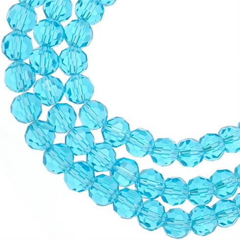 Koraliki fasetowane / szklane / niebieskie / 6x6mm / 20szt-8514