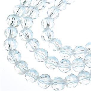 Koraliki fasetowane / szklane / bezbarwne / 6x6mm / 20szt-8515