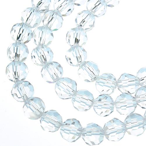 Koraliki fasetowane / szklane / bezbarwne / 6x6mm / 20szt-8515