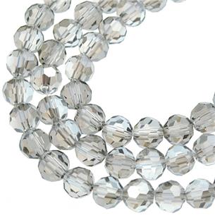 Koraliki fasetowane / szklane / szare / 6x6mm / 20szt-8519