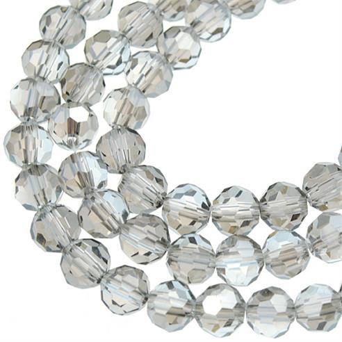 Koraliki fasetowane / szklane / szare / 6x6mm / 20szt-8519