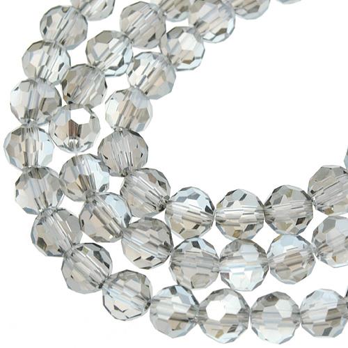 Koraliki fasetowane / szklane / szare / 6x6mm / 20szt-8519